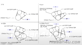 Getande V-snaar 10x1050 Nissan Bluebird U11 11720-06E01