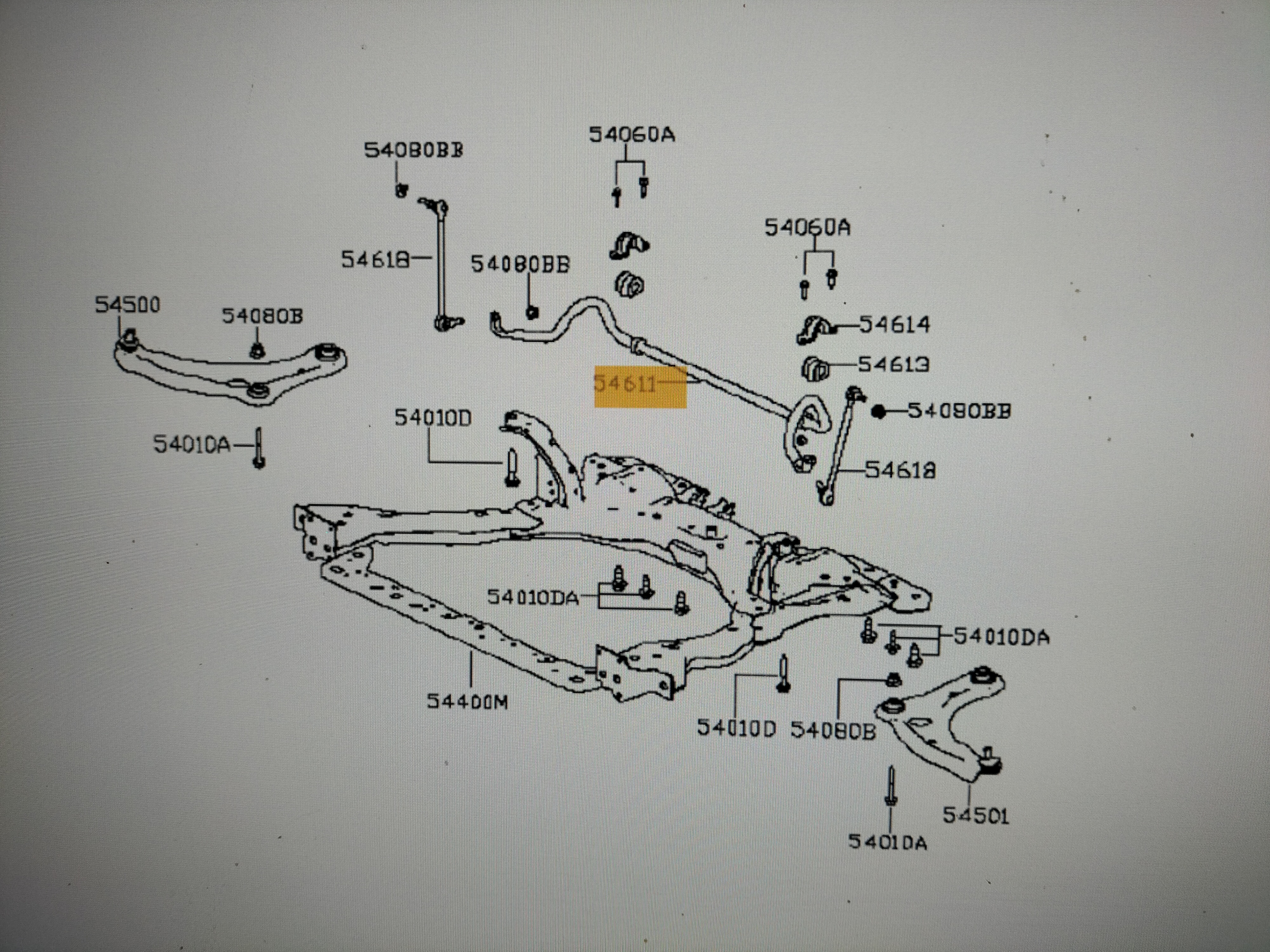 Stabilizer front Nissan Micra K14 54611-5FA0B (54611-5FA0B) Used part.