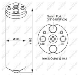 Filter droger airconditioning Nissan Primera P11/ WP11 92131-2F611 Nieuw.