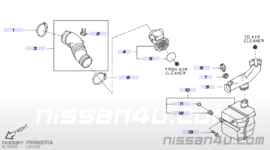 Rubber motorluchttemperatuursensor Nissan 22632-1S700 D22/ D22S/ LCD22/ N16/ P11/ V10/ WP11 Gebruikt.