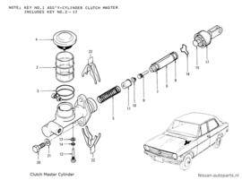 Hoofdkoppelingscilinder Datsun Sunny B110 30610-24900 Origineel.