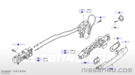 Bovenste deurslot achterportier links Nissan Navara D40 82501-EB305