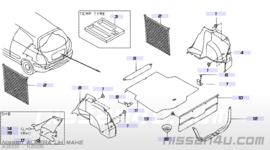 Montageklem bagagenet voorzijde Nissan Almera N16 84938-BM400