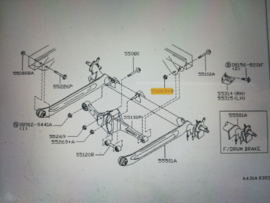 Dopmoer achteras Nissan 55269-0M010 A32/ N15/ P11/ V10/ Y10/ WP11/ Z50 Gebruikt.