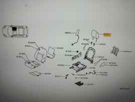 Hoofdsteun bijrijdersstoel Nissan Micra K14 86400-5FB0A Gebruikt.