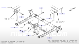 Beam compl-rear suspension Nissan Almera N16 55501-BM420 With sensor anti skid.