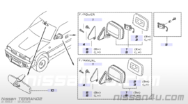 Afdekkap binnenzijde buitenspiegel links Nissan Terrano2 R20 80293-0F000