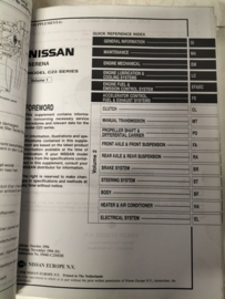 Service manual '' Model C23 series Supplement 1 + 2 Volume 1 + 2'' Nissan Serena C23 SM4E-C23E0E + SM5E-C23SE0E Used Part. (20250327)