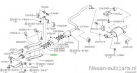 Voorpijp QG16DE/ QG18DE Nissan 20010-9F600KE Nissan Primera P11/ WP11 Origineel.