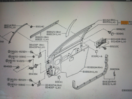 Portier rechtsvoor Nissan Primera P11/ WP11 80100-2J536 (Z01) Gebruikt.