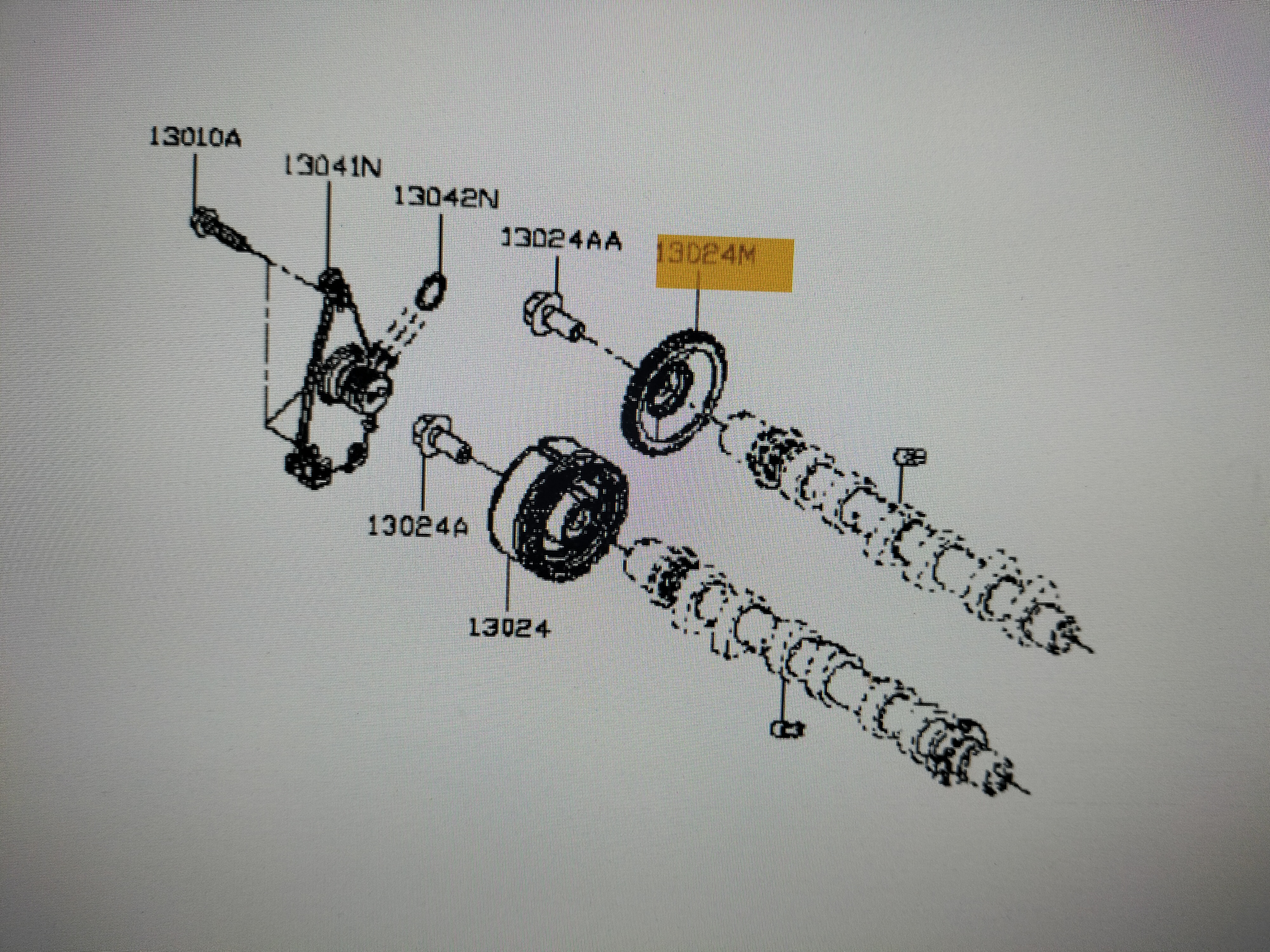 Nokkenastandwiel HR09DET/ HR10DET Nissan Micra K14 13024-00Q0M Gebruikt.