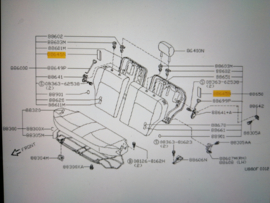 Knob-lock rear seat bank Nissan Micra K11 88645-6F600 Used part.