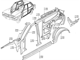 Panel-sill outer left-hand Datsun Sunny B110 2-doors sedan 76413-H4501 (1301101) New.