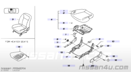 Montagebout voorstoel Nissan 86899-50J00 A32/ B13/ K11/ N14/ N15/ N16/ P11/ P12/ R50/ T30/ V10/ WP11 Gebruikt.