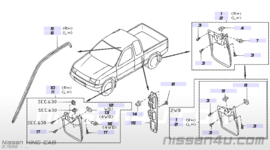 Modderflap rechtsachter Nissan Kingcab D22 K3820-2S400