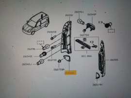 Reflector rechtsachter Nissan Kubistar X76 26554-00QAD (7700308720)