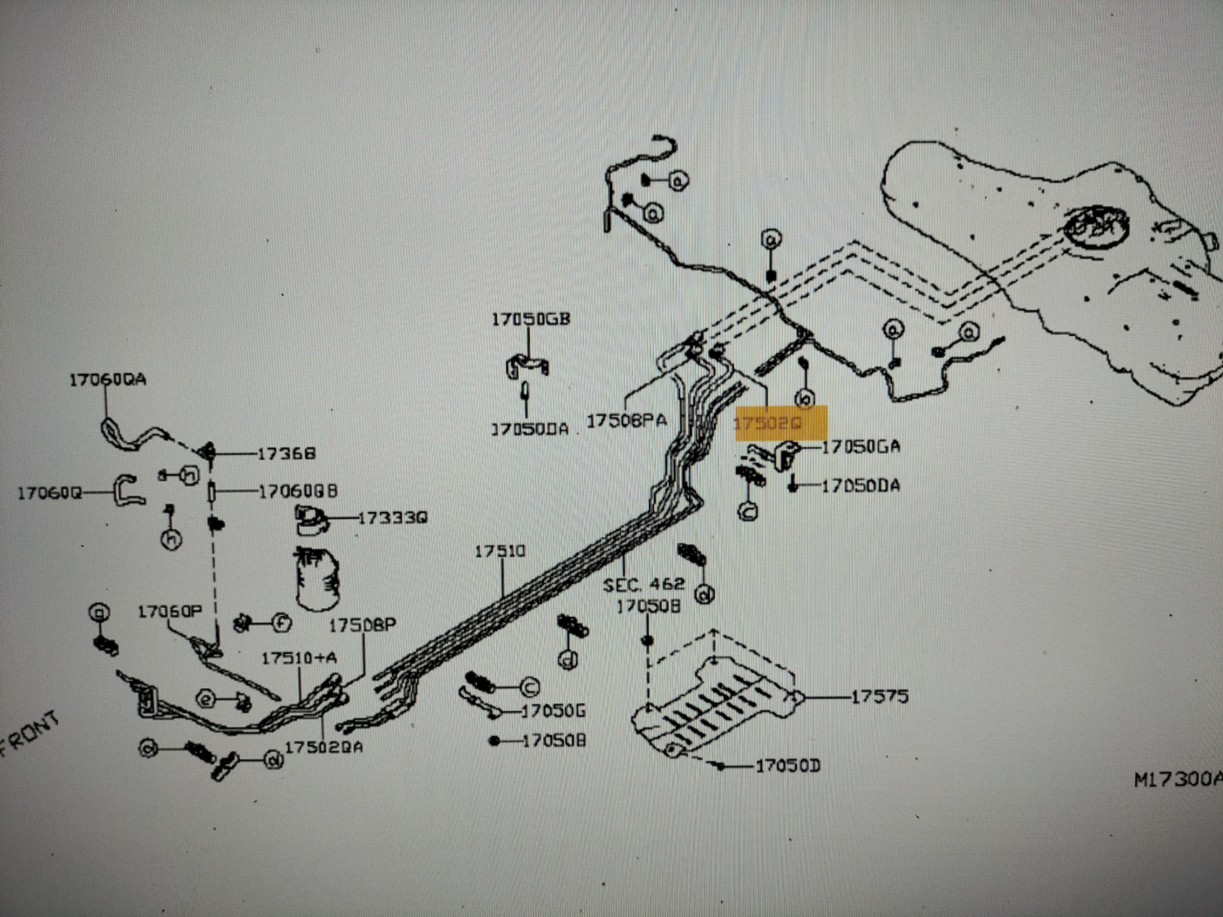 Brandstoftoevoerleiding BR10DE/ HR09DET/ HR10DDT/ HR10DET Nissan Micra K14 17502-5FA1A Gebruikt