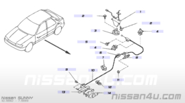 Kabel achterklep/tankklep ontgrendeling Nissan Sunny N14 90510-51C10