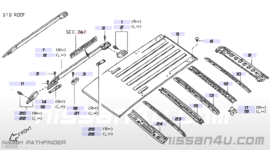 Afdekkap dakdrager links-achter Nissan Pathfinder 73871-EA500 Origineel.