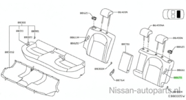 Trim assy-back, rear seat left-hand Nissan Qashqai J10 88670-JD40A Original.