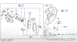 Brake front, right-hand Nissan 300ZX Z31 41010-03P10 Used part.
