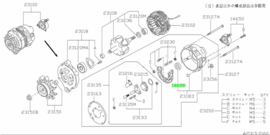 Seal, oil alternator CD20/ TD23/ TD25/ TD27T Nissan 14658-44G00 D21/ E24/ F22/ F23/ N15/ P10/ R20/ W10/ WD21/ Y10 Original.