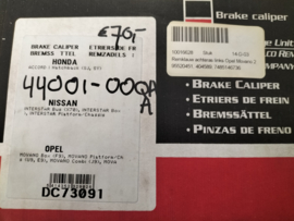 Remklauw rechtsachter Nissan Interstar X70 44001-00QAA Nieuw.