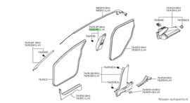Garnish-center pillar, upper left-hand Nissan Qashqai J11 76914-4EA3B Original.