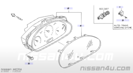 Verlichtingszoemer Nissan Micra K11 26350-45B01 met automaatbak.