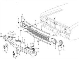 Surround-radiator grille, lower Datsun Sunny B110 62323-H1001 Original.