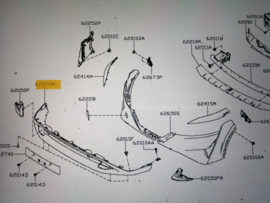 Fascia-front bumper lower Nissan Qashqai J12 62026-6UA0A Damage