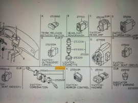 Stuurschakelaarhouder Nissan Primera P11/ WP11 onderdeel van 25560-2F700 (54034605B) Gebruikt.