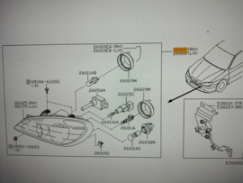 Koplamp links Xenon Nissan Primera P11/WP11 facelift 26060-9F611 (26060-9F626) Gebruikt schade.