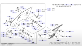 Motor raambediening links Nissan 300ZX Z31 80731-01P10