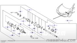 Homokineet Nissan Primera P12 39211-AU325