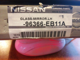 Buitenspiegelglas links Nissan D40/R51 96366-EB11A Origineel.