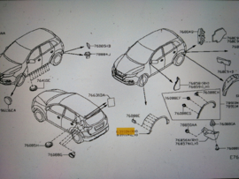 Over fender-front, right-hand Nissan Qashqai J12 63810-6UA0A Little damage.