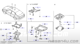 Afdekkap montagebout interieurverlichting Nissan Primera P11/ WP11 26437-9F520 (236 854)