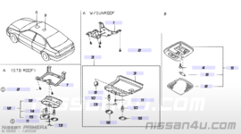 Schakelaar kaartleeslampje Nissan Primera P11/ WP11 26430-9F520-Schakelaar