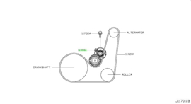 Multiriemspanner K9K Nissan 11955-1KB2A C13/ J11 Gebruikt.