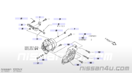 Alternator tensioner / steering pump tensioner adjusting bolt Nissan 11916-V4311 Used part.