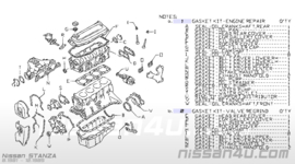 Cilinderkoppakkingset CA16S Nissan Stanza T11 11042-D1126