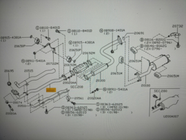 Tube exhaust front/ Three way catalyst CG10DE/ CG13DE Nissan Micra K11 20010-99B00 + B0800-99B00 Used part.