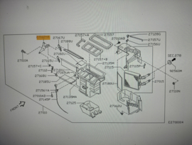 Hevel kachelklepbedieningsstang Nissan Primera P11/ WP11 27155-3J400 Gebruikt.