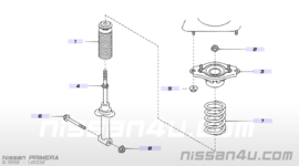 Beschermhoes schokdemper achteras Nissan N16/P11/P12/V10/WP11 55240-2F002 Origineel