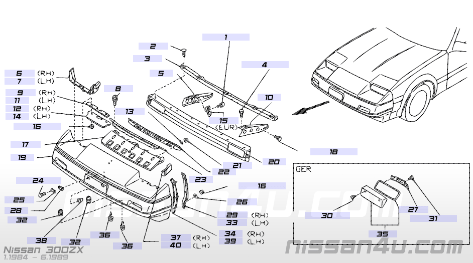 Voorbumper Nissan 300ZX Z31 20250628 Gebruikt, lichte schade.