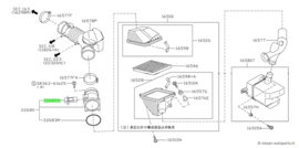 Luchtmassameter Nissan 22680-7S000 CK12/ D22/ D22SS/ E11/ F15/ J10/ K12/ K13/ M20M/ R35/ R51/ T30/ T31/ Y62/ Z12/ Z33/ Z34/ Z50/ Z51 Nieuw.