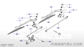 Ruitenwisserdraaipunt rechts Nissan Micra K11 28850-5F000 Schade nokje