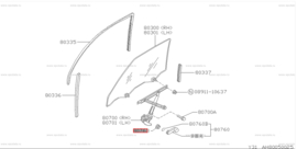 Manchet Raamslinger Nissan Micra K10 80763-01B00 Gebruikt.