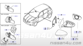 Cover-mirror body, right-hand Nissan Qashqai J10 96373-JD01A